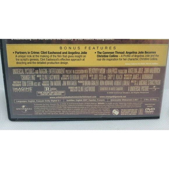 Clint Eastwoods Changeling Rated R Drama DVD, 2009 No Scratches Clean - Picture 8 of 11